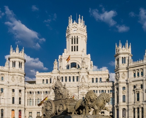 Madrid Place Cibeles Espagne Europe Voyage