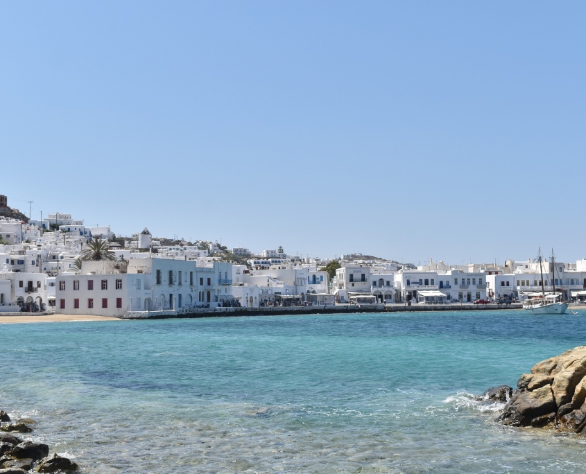 Mykonos vue de la mer Grèce Europe Voyage