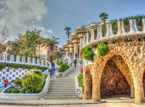 Parc Guell Barcelone Espagne Europe Voyage