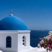 Santorin et ses toits bleus Grèce Europe Voyage