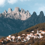 Montagne de Bavella et village de Zonza Corse France Europe Voyage