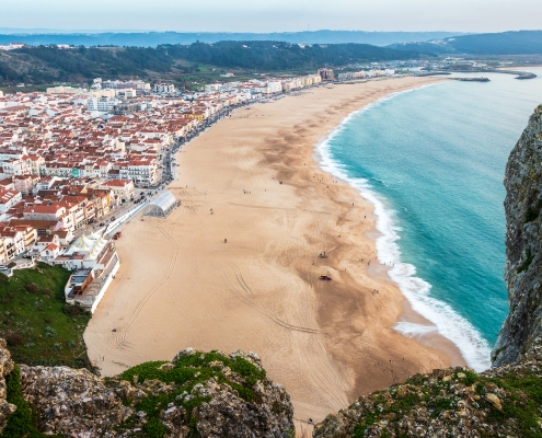 Vue de la plage de Nazaré Portugal Euroep Voyage