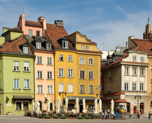 Varsovie maisons colorées Pologne Europe Voyage