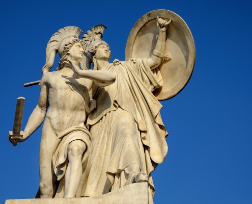 Statue de la déesse Athèna Athènes Grèce Europe Voyage